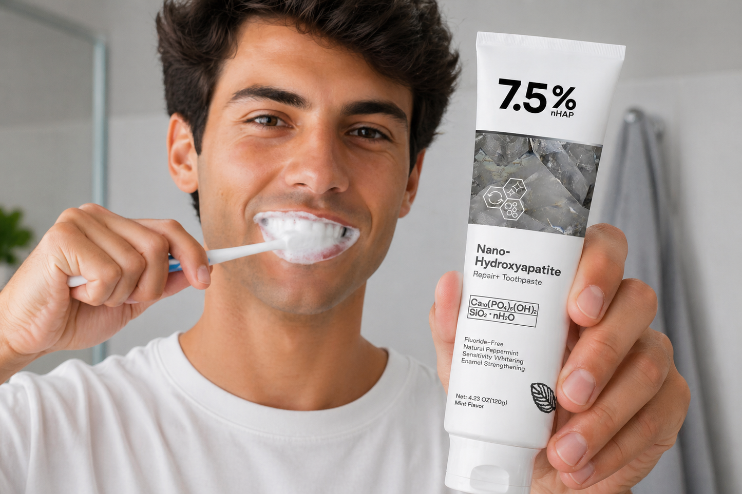 Dentifricio sbiancante Idrossipatite, l'elemento naturale di cui sono fatti i denti
