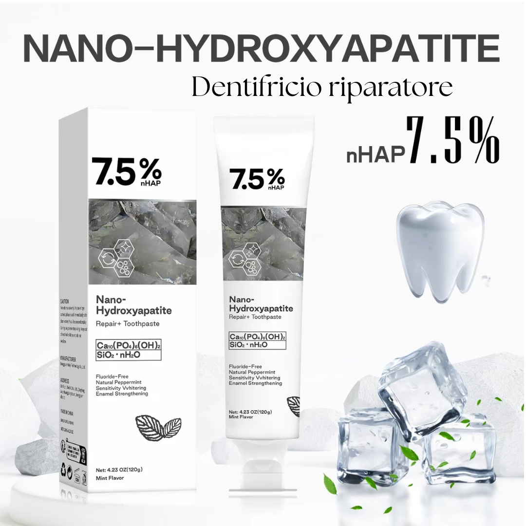 Dentifricio sbiancante Idrossipatite, l'elemento naturale di cui sono fatti i denti