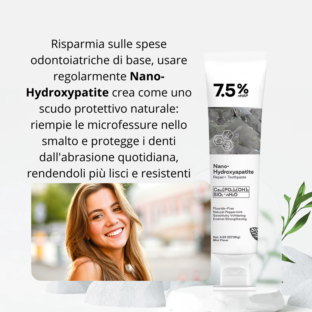 Dentifricio sbiancante Idrossipatite, l'elemento naturale di cui sono fatti i denti